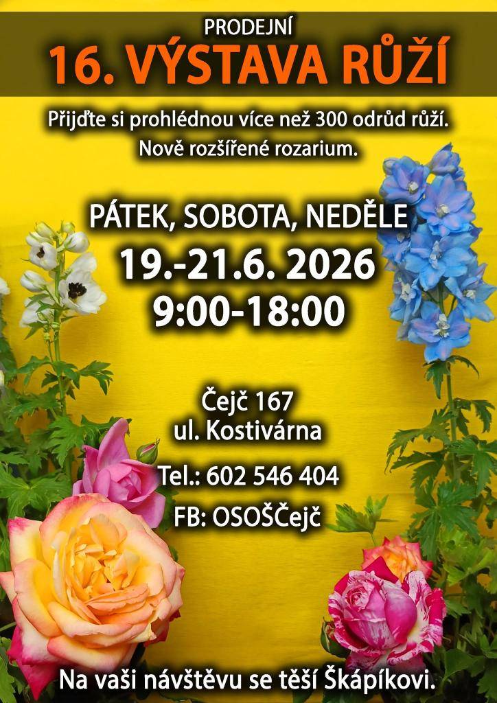 Kdy: 19.6.-21.6.2026 9:00 - 18:00  Kde: Čejč 167, ulice Kostivárna