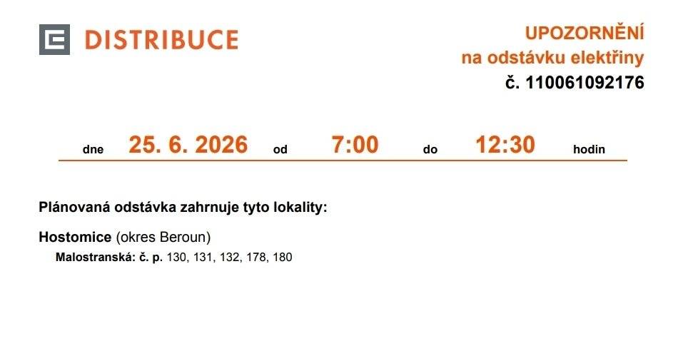 Informace v příloze.