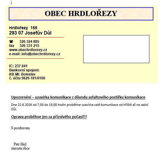 uzavírka komunikace