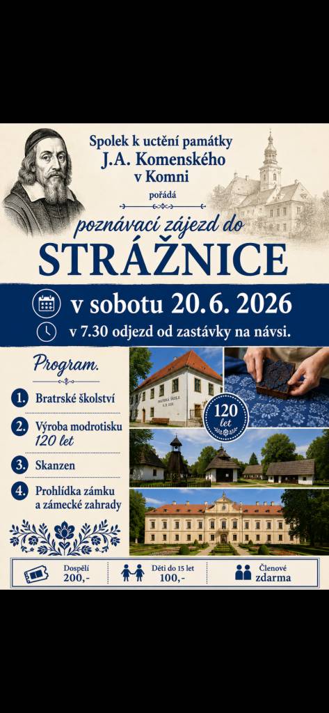v sobotu 20.6. 2026, odjezd v 7:30 hodi
