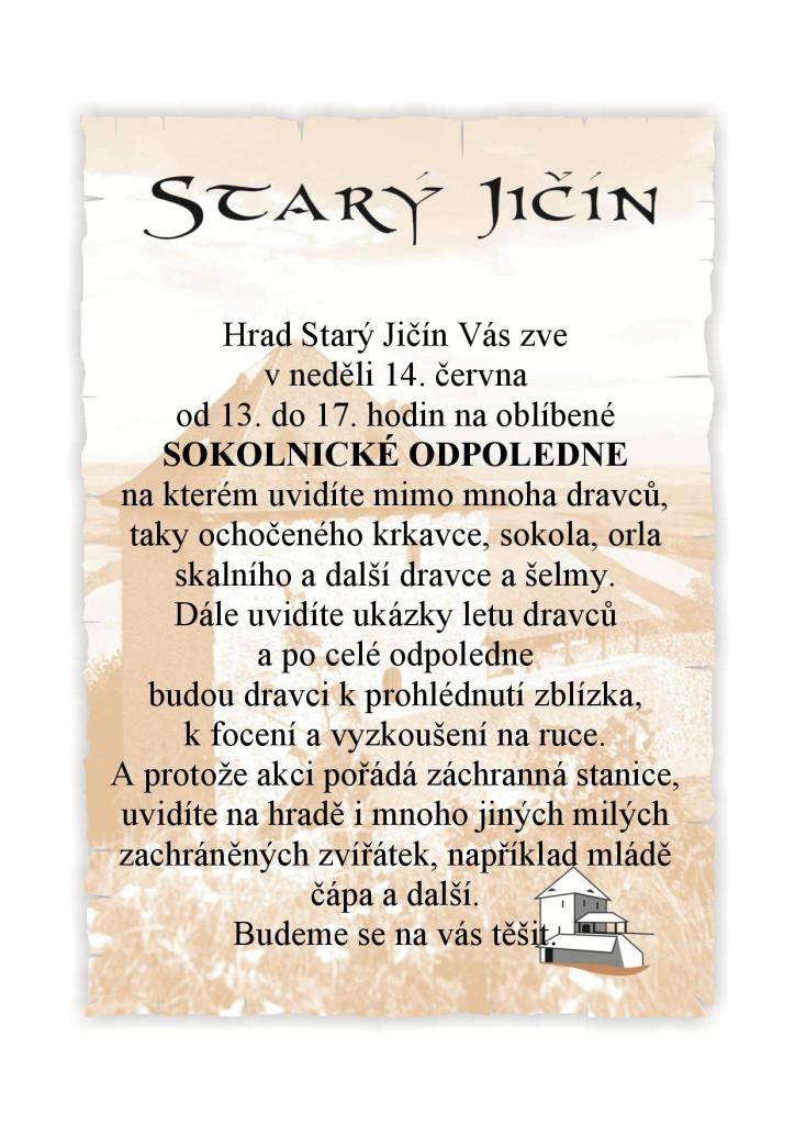 sokolnické odpoledne  neděle 14.6.2026  od 13:00 - 17:00 hod.