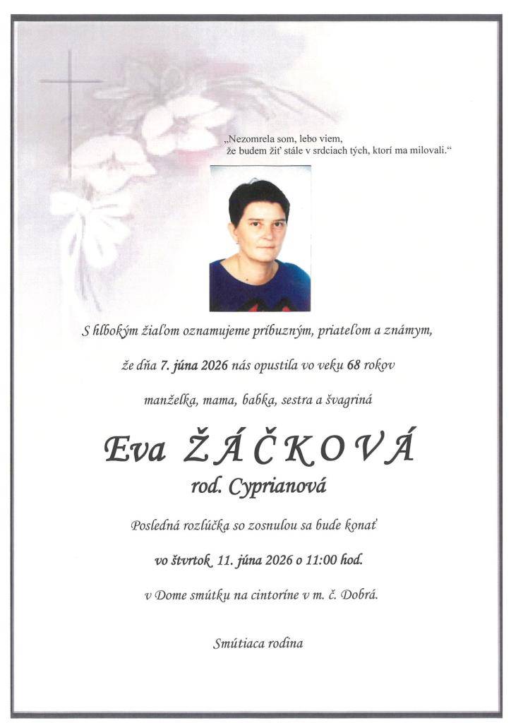 Eva Žáčková, rod. Cyprianová