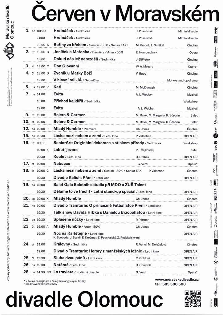 Červen v Moravském divadle Olomouc - program