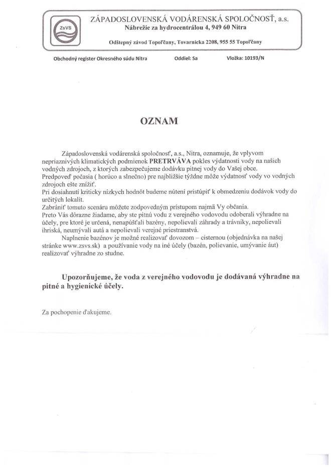 Oznam