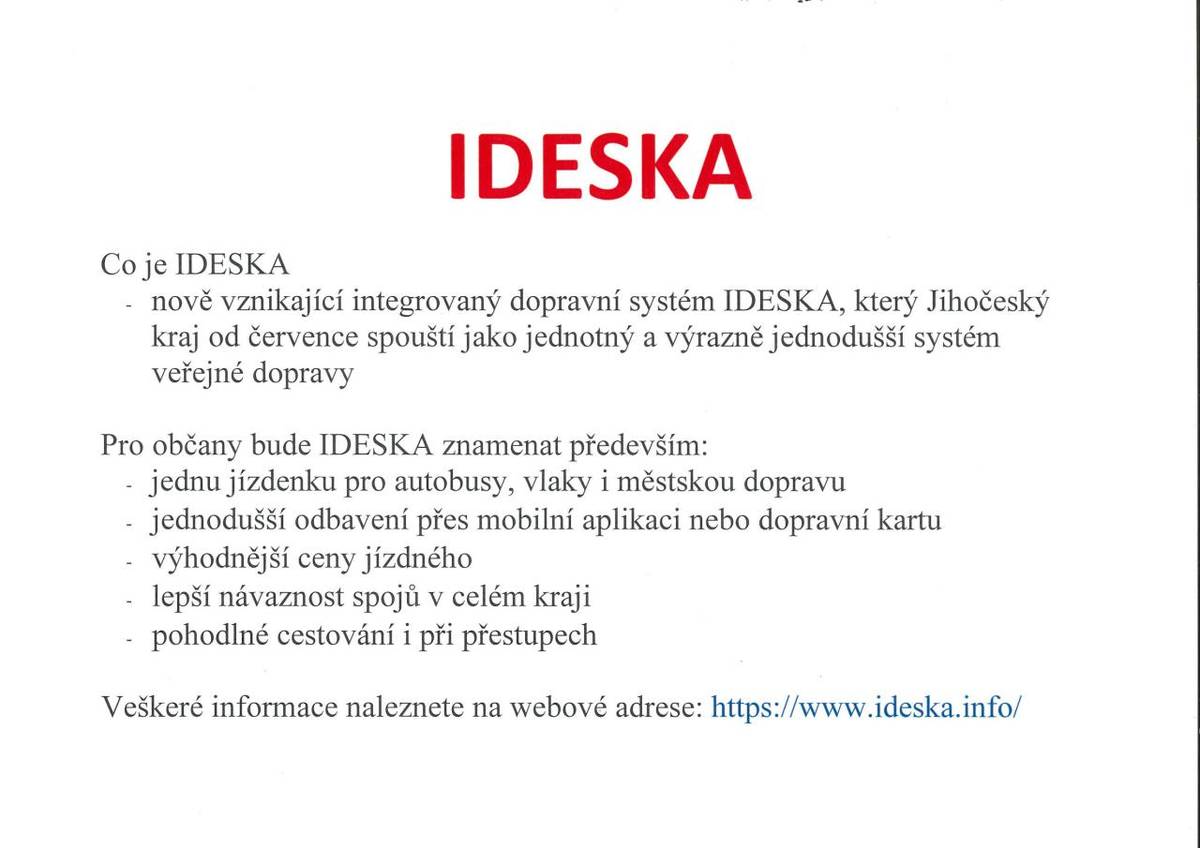 IDESKA - integrovaný dopravní systém