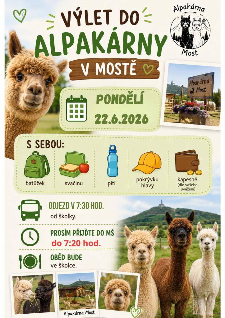 Výlet do Alpakárny v Mostě.