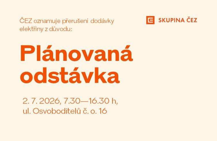 ČEZ Distribuce oznamuje přerušení dodávky elektřiny dne 2. 7. 2026 od 7:30 do 16:30 hodin Plánovaná odstávka zahrnuje tyto lokality: Lovosice (okres Litoměřice) Osvoboditelů: č. o. 16