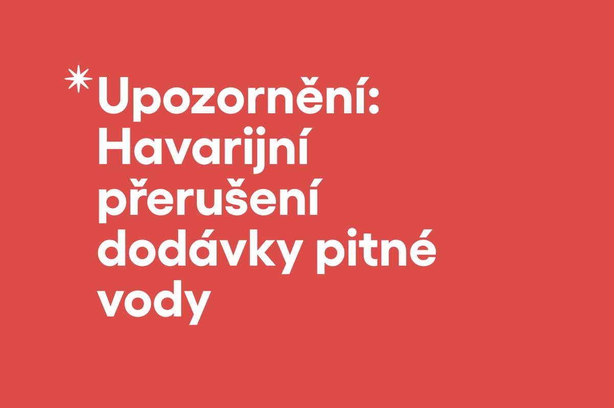 V Benešově došlo k havarijnímu přerušení dodávky pitné vody v lokalitě křižovatky ulic Tyršova a Vnoučkova. Na odstranění poruchy se intenzivně pracuje.