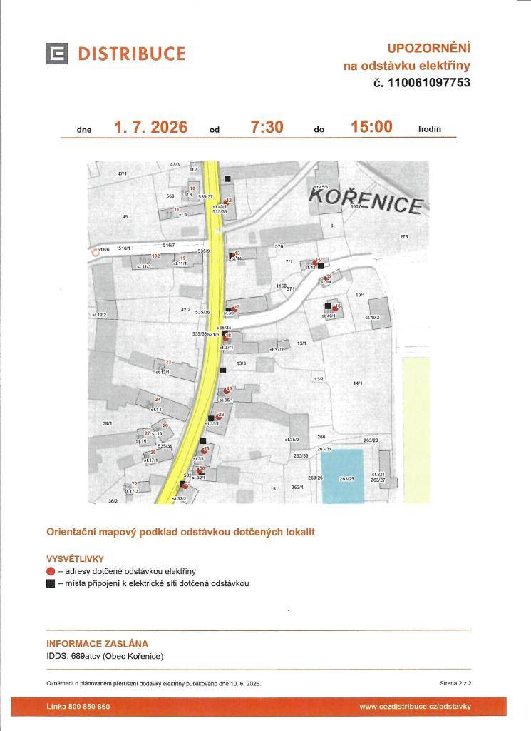 Středa 1.7.2026 Kořenice, část