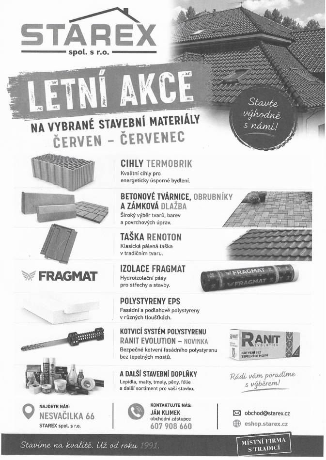 Letní akce na vybrané stavební materiály červen - červenec