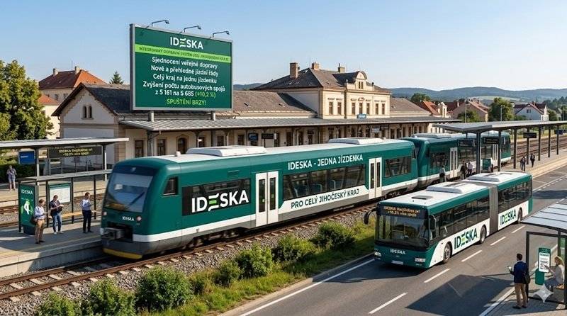 Od 1. července 2026 bude v Jihočeském kraji spuštěn nový integrovaný dopravní systém IDESKA, který výrazně zjednoduší cestování veřejnou dopravou. Jeho hlavní myšlenkou je jedna jízdenka na celou cestu, bez ohledu na to, zda pojedete autobusem, vlakem, městskou hromadnou dopravou nebo jejich kombinací. ✅ Co IDESKA přinese?  jednotný tarif pro všechny zapojené dopravce, stejnou cenu za srovnatelnou cestu vlakem i autobusem, možnost zakoupit si jednu jízdenku na celou trasu, nové předplatní jízdné pro pravidelné cestující, mobilní aplikaci a webový e-shop pro pohodlný nákup jízdenek.  📱 Mobilní aplikace IDESKA umožní:  vyhledávání spojení, nákup jednorázových i předplatních jízdenek, správu cestovních dokladů, sledování aktuální polohy vozidel a mimořádností v dopravě.  🎫 Předplatní jízdenky budou dostupné na období 7, 30, 90 nebo 180 dní, na školní rok i na celý rok. Jízdenky budou elektronické a navázané na aplikaci, kartu IDESKA, In Kartu ČD nebo platební kartu. ℹ️ Více informací, návody, jízdní řády a aktuální novinky najdete na: IDESKA – Integrovaný dopravní systém Jihočeského kraje #IDESKA #VeřejnáDoprava #JihočeskýKraj #Autobus #Vlak