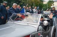 Start první etapy jízdy historických automobilů 1000 mil československých
