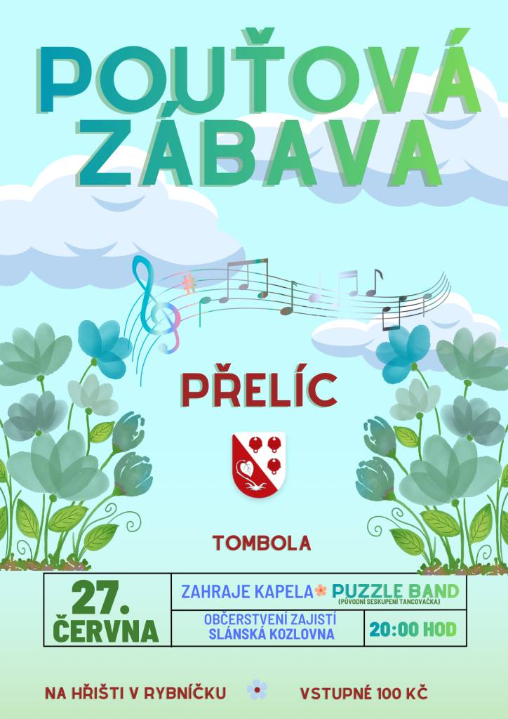 Srdečně vás zveme na již 4. ročník Pouťové zábavy, která se uskuteční v sobotu 27. června 2026 od 20:00.
