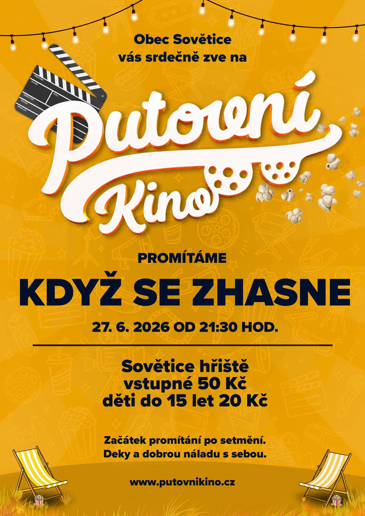 🎥Máme tu něco pro milovníky letního kina!  🍿 Tradičně rozjedeme prázdniny na pozitivní vlně🌊 těšit se můžete na českou komedii "Když se zhasne" a její skvělé herecké obsazení.  Hrají: Petra Hřebíčková, Tomáš Maštalír, Petra Polnišová, Martin Pechlát, Nikol Bártíková, Nela Bártíková, Vojtěch Kotek, Simona Lewandowska, Lucie Vondráčková,... Občerstvení zajištěno od 20hodin. 🍻🥩🍴🥂🍔🍹 Těšíme se na viděnou !