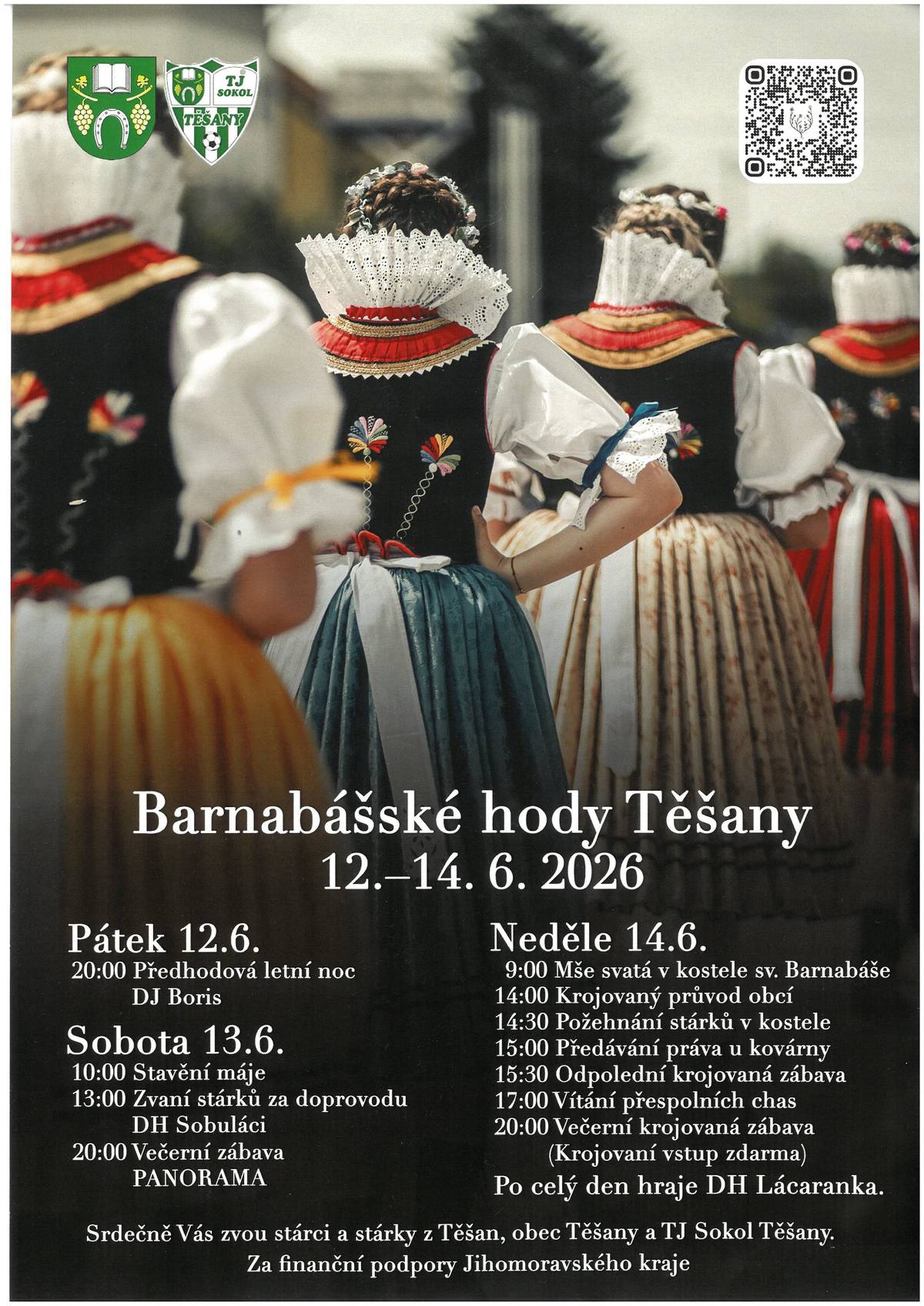 Dobrý den, sdílíme pozvánky na kulturní akce v okolí.  Barnabášské hody v Těšanech Jánské hody v Sokolnicích Pohádkové odpoledne v Sokolnicích Saňař Cup