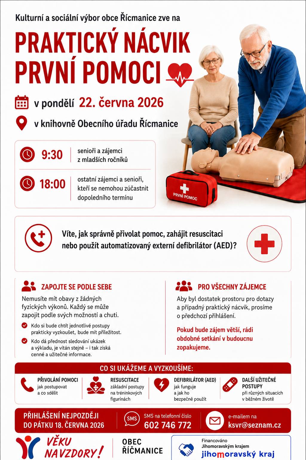 Během okamžiku se můžeme ocitnout v situaci, kdy na naší reakci bude záviset zdraví nebo dokonce život někoho druhého. Nenechme se zaskočit a pojďme se připravit!