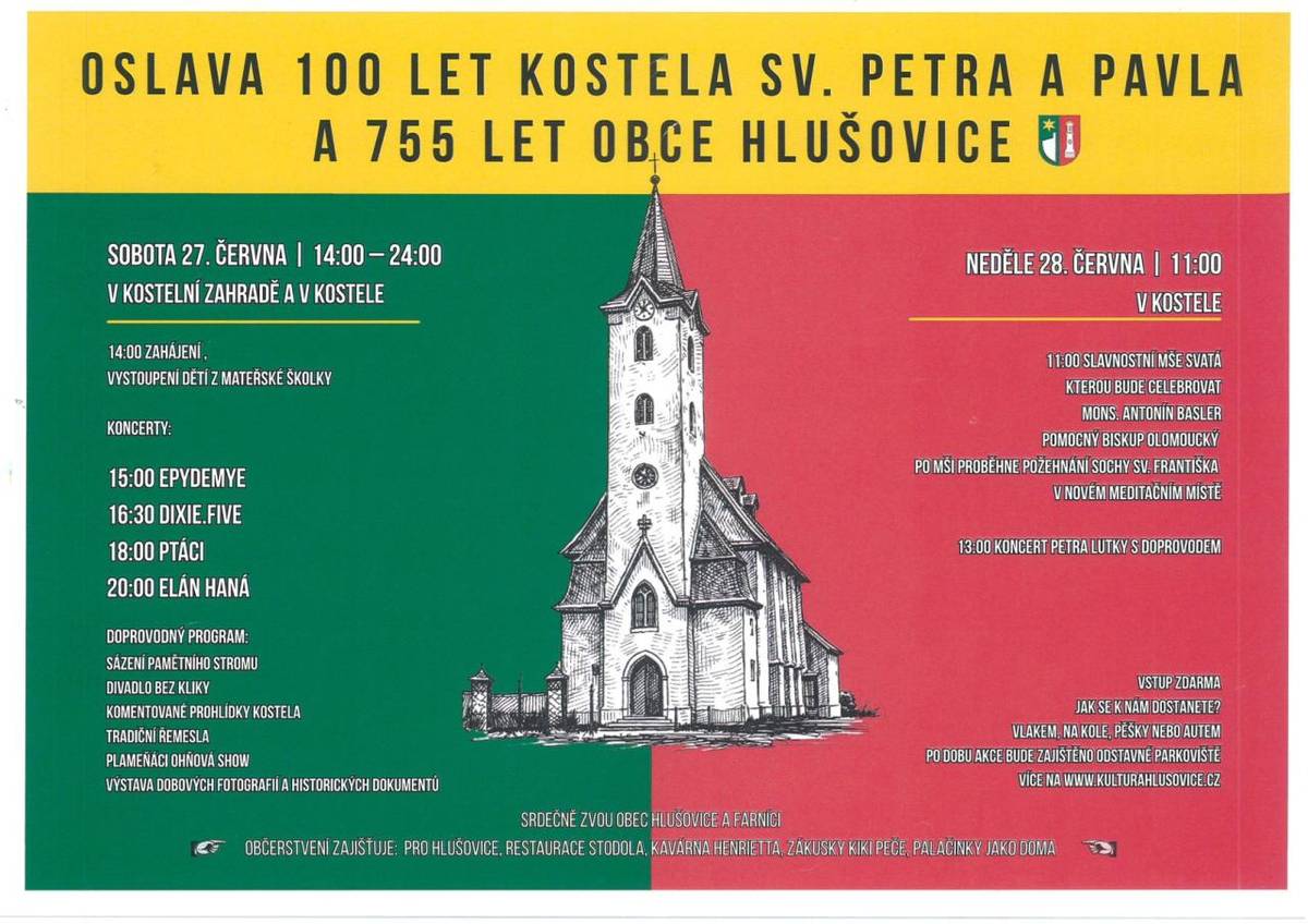 Výročí obce HLUŠOVICE se blíží a srdečně zveme všechny občany k účasti.