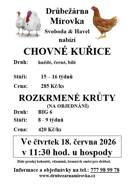 čtvrtek 18.6.2026  v 11:30 u hospody ve Viticích
