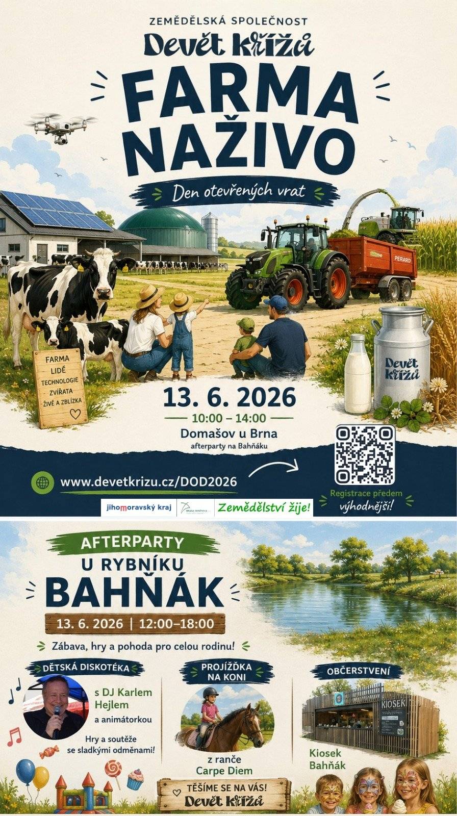 Zemědělská společnost Devět křížů Vás srdečně zve na Den otevřených dveří v sobotu 13.6. od 10 do 14 hodin v areálu v Domašově.