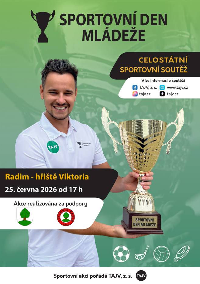 Sportovní den mládeže 25.6.2026 od 17 hod.