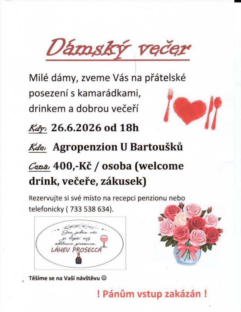 Dámský večer - Agropenzion u Bartoušků
