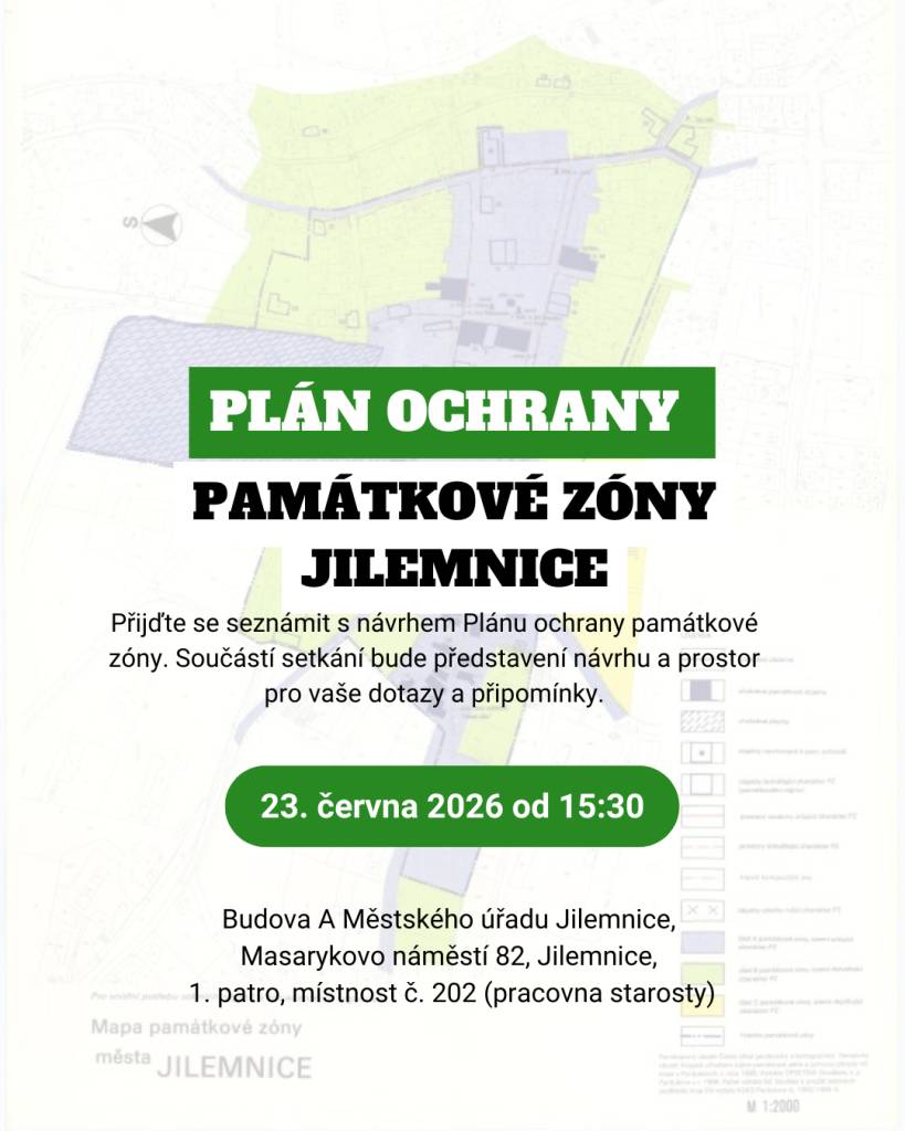 Přijďte se seznámit s návrhem Plánu ochrany památkové zóny Jilemnice.