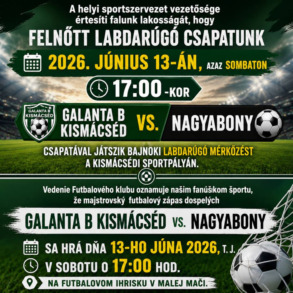13. júna o 17:00 v Malej Mači.