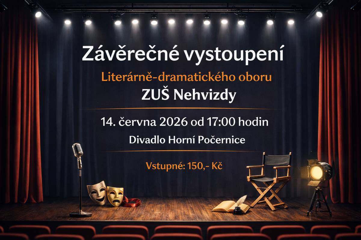 eděle 14. 6. od 17 hod. Divadlo Horní Počernice Přijďte zažít smršť divadla, hudby a emocí! Pět ročníků literárně-dramatického oboru vám v jednom večeru naservíruje to nejlepší ze své tvorby. Buďte u toho, až to na pódiu ožije! Pohádka "Jak vyléčit krále" Veselá pohádka o králi, kterému je pořád strašná zima.   AHOJ! Pirátské dobrodružství, legendy a příběhy, které nám vypráví čtyři piráti a členové posádky obávaného kapitána, na cestě za Bůh ví čím v Kdo ví kde.    PONURÁ POHÁDKA BRATŘÍ GRIMŮ ´´KOST, KTERÁ ZPÍVALA´´ Pravda se nedá pohřbít navždy. Inscenace klasické pohádky Bratří Grimmů o zradě, závisti a zpívající kosti, která i po letech odhalí svědomí krutého bratra.   AMÁLIE ZUBATÁ Co se stane, když Yetti omylem sežere jízdenky do Zombíkova?  Pořad není ve vlastní dramaturgii Divadla Horní Počernice.