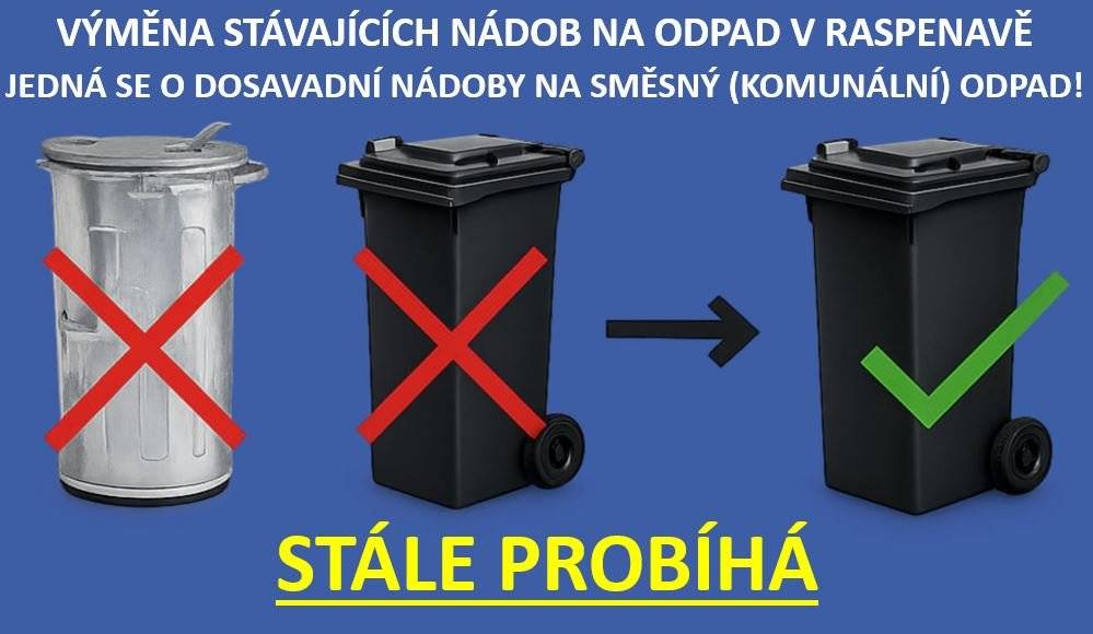 1. pokud máte vyměněno, je to v pořádku, 2. pokud máte nádobu plastovou i plechovou, bude plechová stažena do konce měsíce, případně při svozech v úvodu července, používejte plastové, 3. pokud jste byli doposud na svozové trase města, bude vaše plechová nádoba vyměněna až v posledním týdnu v červnu, vyčkejte, 4. máte stále plechovku a plastová nikde = dejte nám vědět (pokud se vás netýká bod 3.)