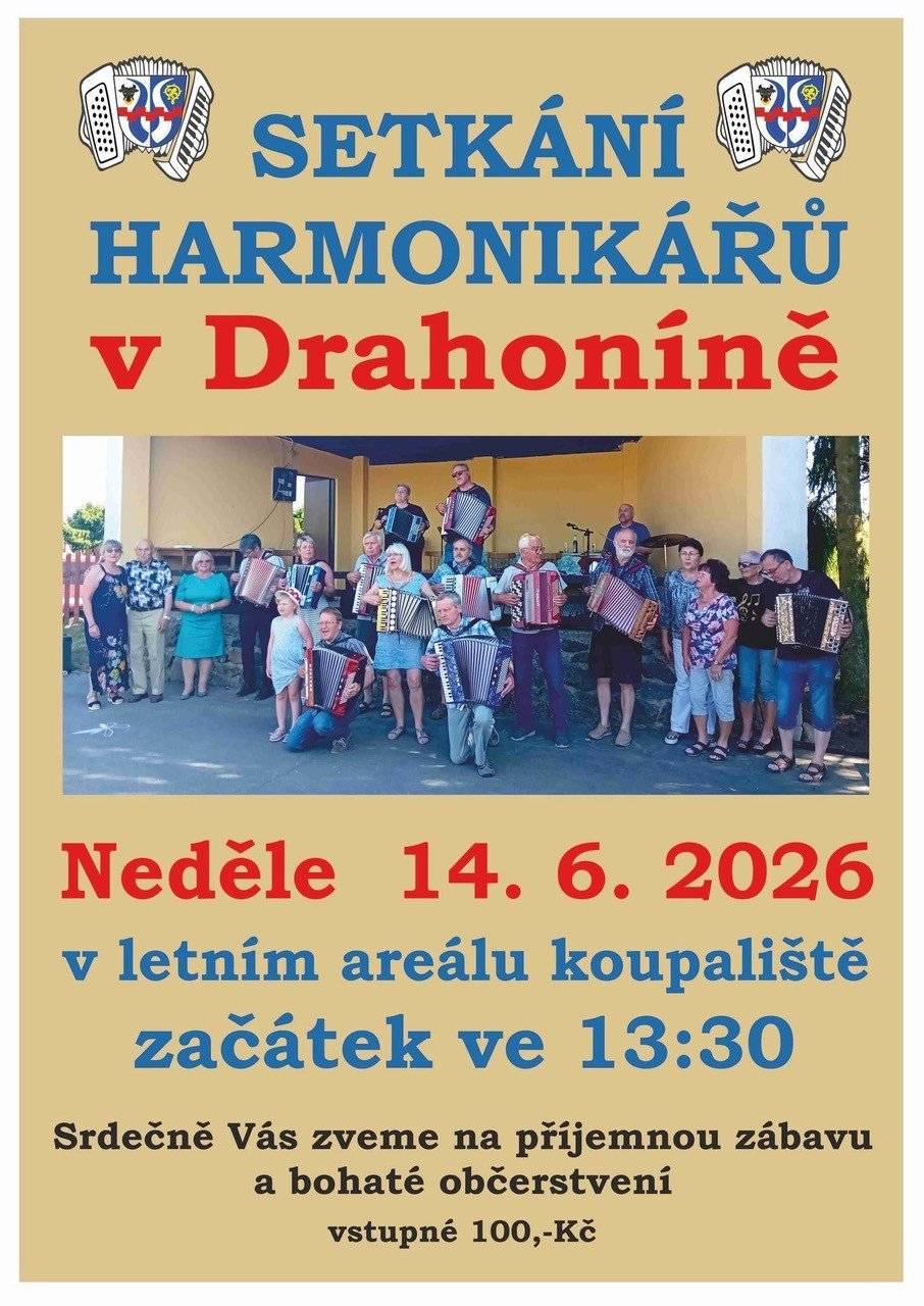 Neděle14. června 2026 od 13:30 v areálu koupaliště.