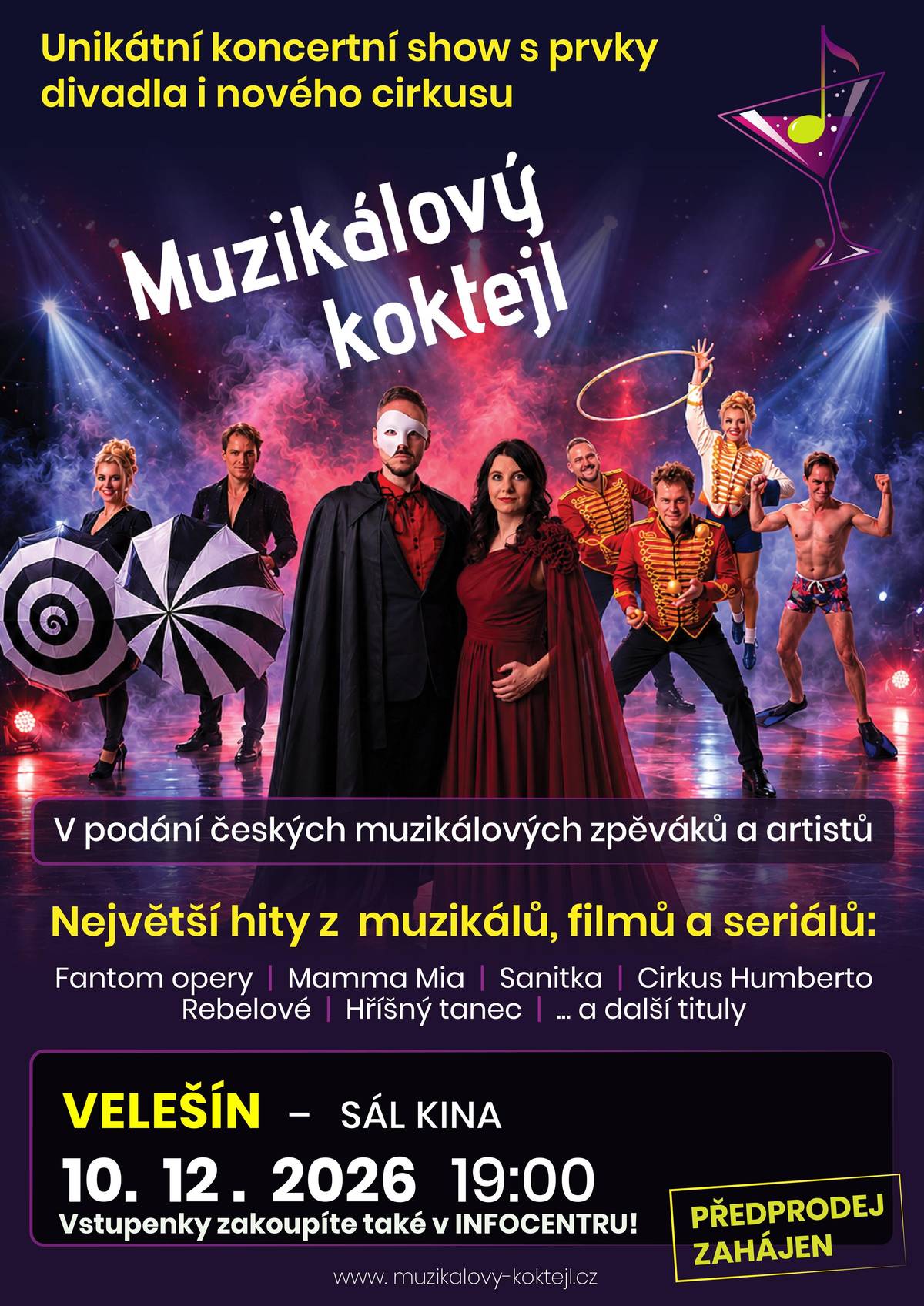 Předprodej vstupenek v kanceláři kina Velešín nebo online ZDE
