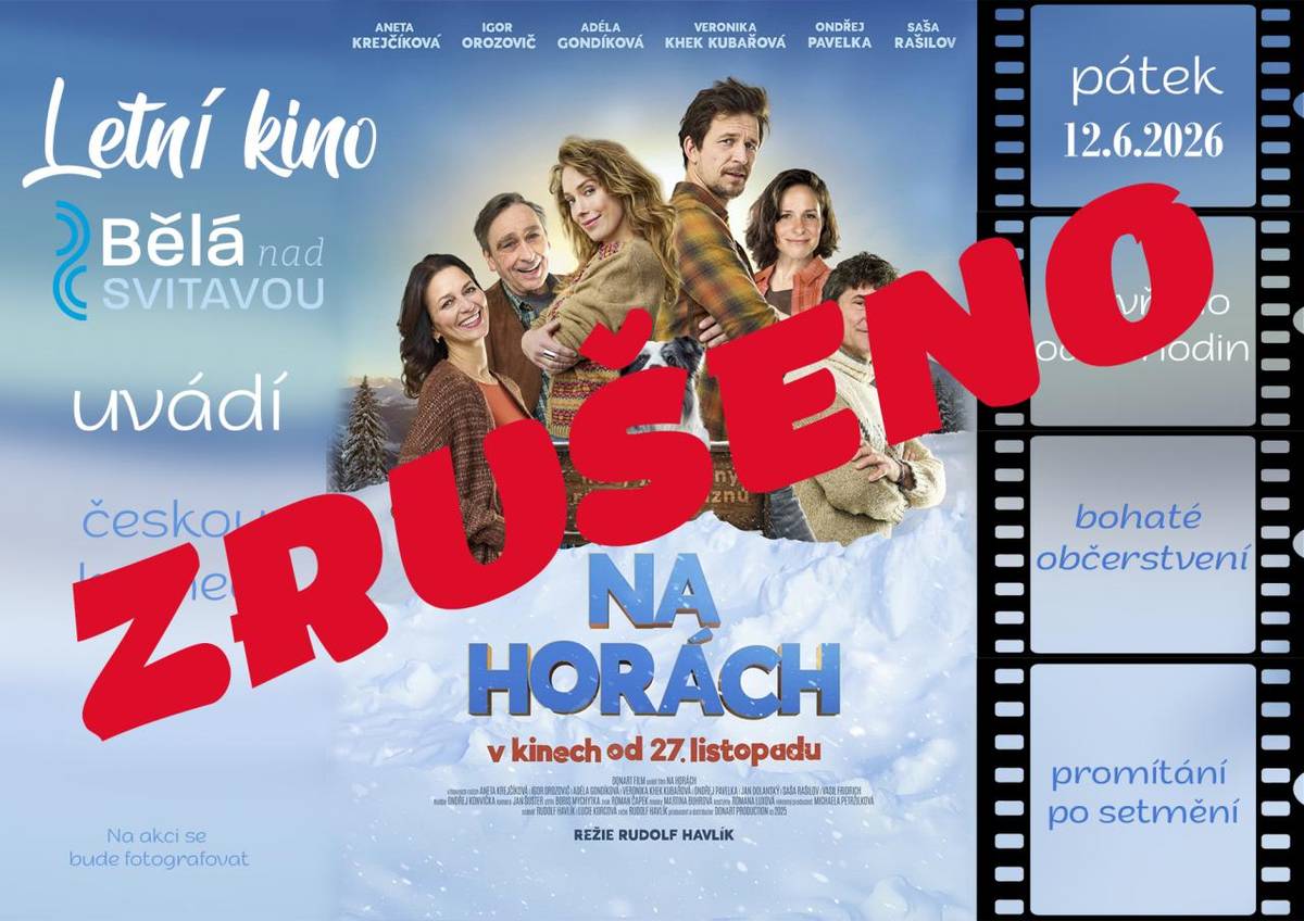 Z důvodu nepříznivého počasí se promítání ruší