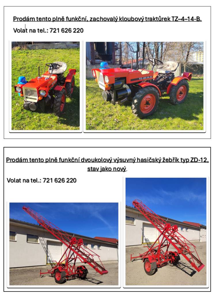 Zájemci volejte 721 626 220