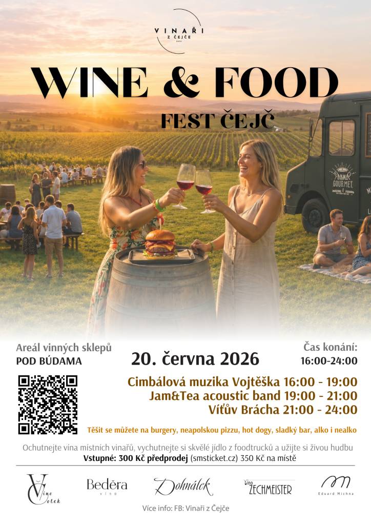 Kdy: SOBOTA 20.6.2026 od 16:00  Kde: areál vinných sklepů Pod Búdama