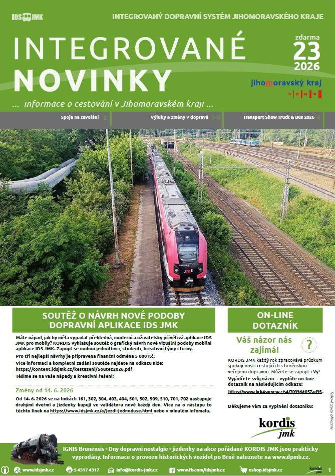 Informace o cestování v Jihomoravském kraji...