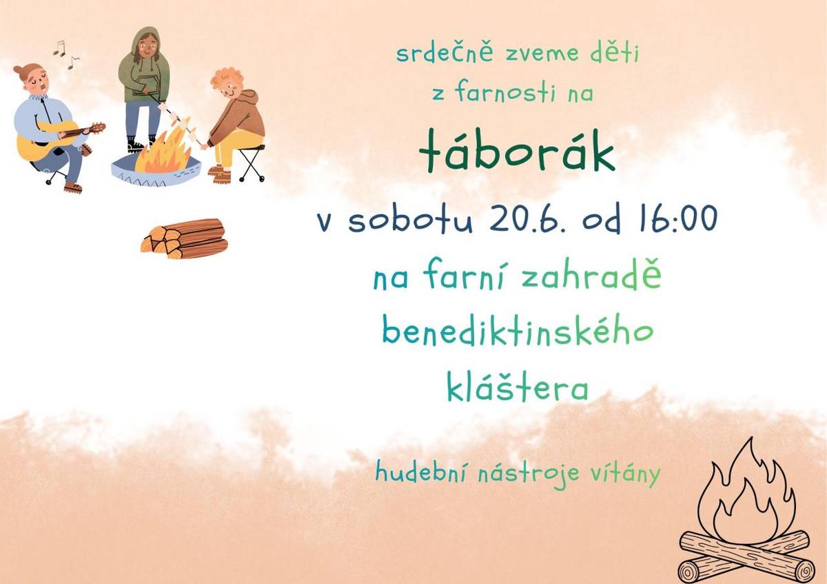 V sobotu 20.6. od 16:00 na farní zahradě benediktinského kláštera