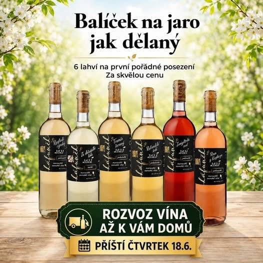 Vinařství Káfuněk   🚐🍷PŘÍŠTÍ ČTVRTEK 18.6. VEZEME VÍNO AŽ K VÁM DOMŮ! JIHLAVA – PRAHA – LIBEREC - HRADEC KRÁLOVÉ - PARDUBICE - RYCHNOV NAD KNĚŽNOU a okolí po trase   Máme pro vás Balíček na jaro jak dělaný — 6 lahví na první pořádné posezení, navíc za zvýhodněnou cenu.🌿🍷 Žádná pošta, žádné tahání krabic. Vy objednáte, my naložíme a přivezeme až ke dveřím.   👉Objednávejte zde: https://www.vinarstvikafunek.cz/eshop/ Doprava: „závozový den“ 📍Trasa a rozvoz: https://www.vinarstvikafunek.cz/rozvozy-vina/ Objednávky bereme ještě den před závozem.   Tak šup, ať vám jarní zásoby neutečou.