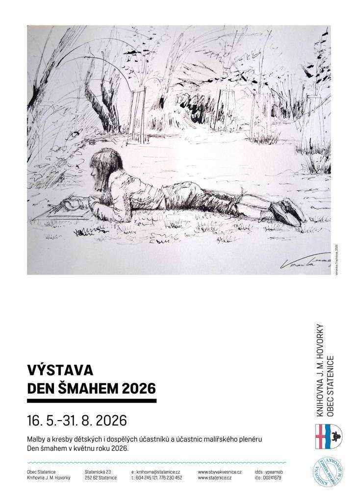 V knihovně si momentálně můžete prohlédnout výstavu děl z malířského plenéru Den Šmahem, který proběhl 16. května ve štěpnici. Tvořili děti i dospělí a vznikla spousta krásných, hravých i překvapivých obrázků. Po plenéru navíc proběhla vernisáž. Výstava potrvá až do konce prázdnin.