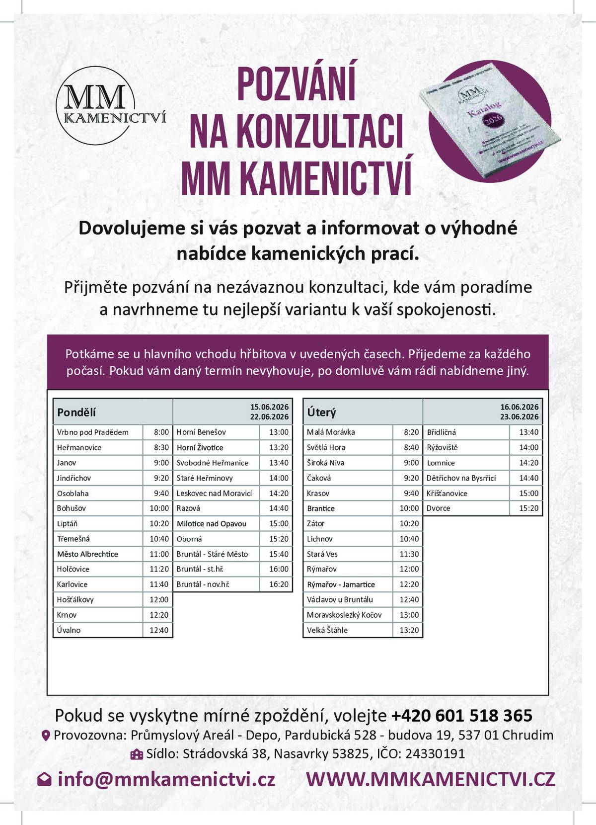 BŘIDLIČNÁ 16.6.2026 - 13:40 HODIN                      23.6.2026 - 13:40 HODIN