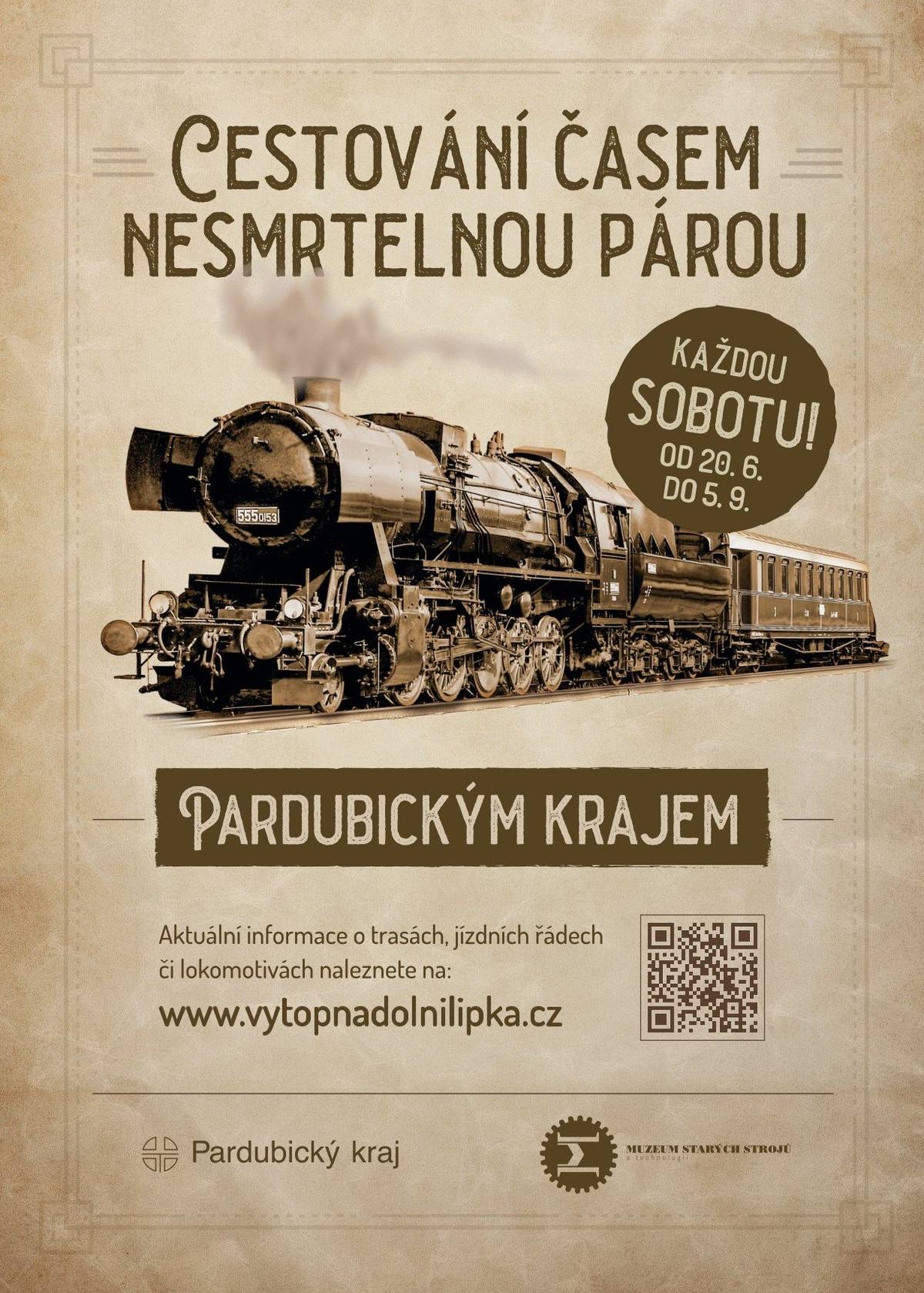 Víkendový provoz parního vlaku Pardubickým krajem.