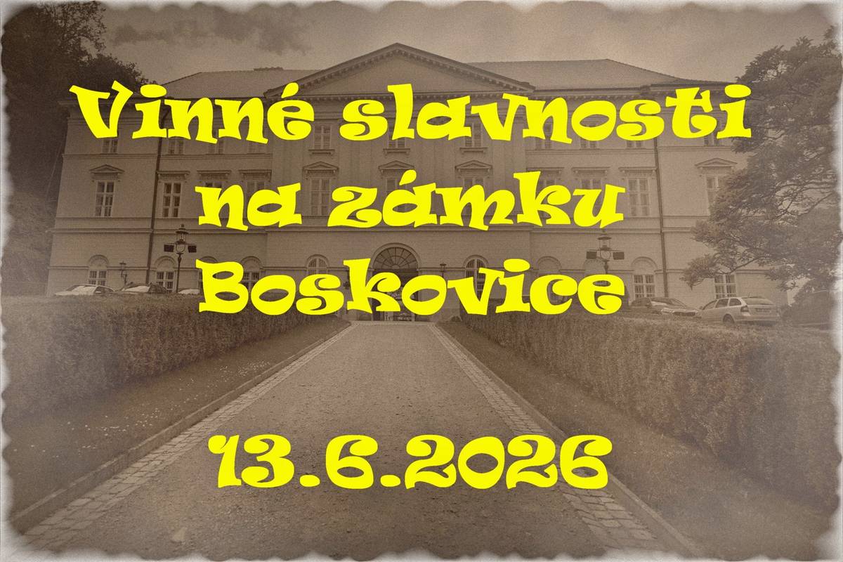 V sobotu 13.6.2026 pořádala Vína na zámcích a hradech ve spolupráci s rodinou Mensdorff-Pouilly v horním parku zámku Boskovice 3. Vinné slavnosti. Kromě vína zde mohli návštěvníci ochutnat zvěřinové speciality, desítky druhů dipů a čatní. K zakousnutí se zde nabízely chlebíčky a zákusky. Pamatovalo se i na milovníky piva nebo kávy. Pro ty, co si zapomněli vzít z domu svoji oblíbenou skleničky, byly k zakoupení plastové ale i skleněné skleničky. Fotografie a text Monika Šindelková
