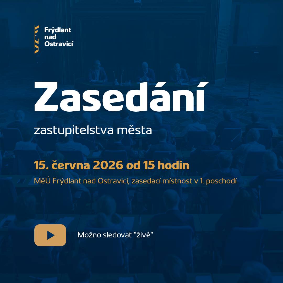 🕒 Začínáme v 15:00 hodin. 📍 MěÚ Frýdlant nad Ostravicí, zasedací místnost v 1. poschodí 👀 Chcete mít přehled o dění ve městě? Jednání můžete sledovat také online prostřednictvím živého přenosu. 🌐 Odkaz na vysílání: https://www.youtube.com/@zastupitelstvofrydlantna.../streams
