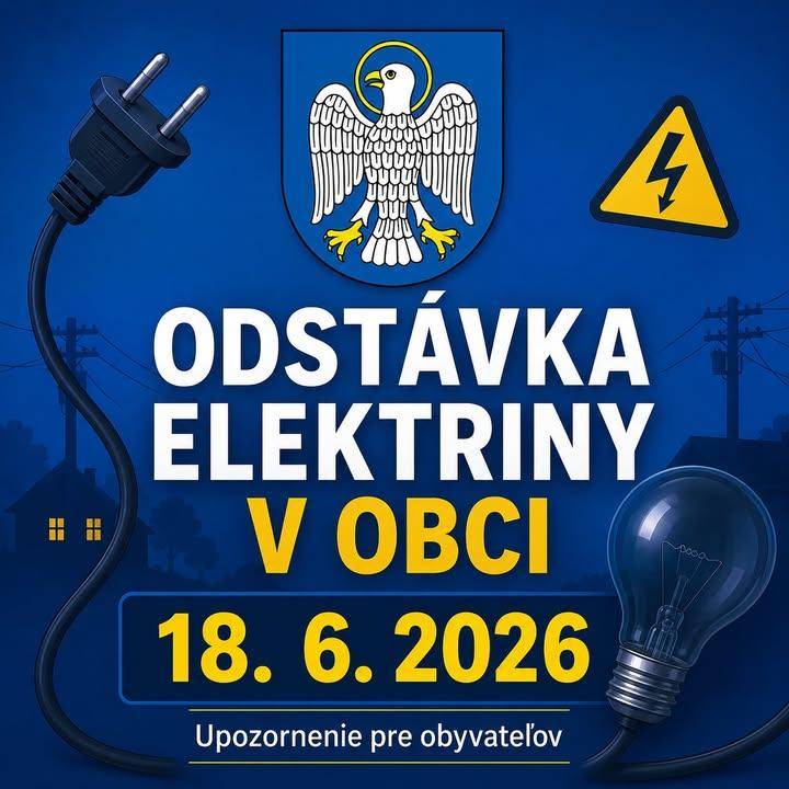 OZNAM – plánované prerušenie distribúcie elektriny Oznamujeme obyvateľom obce Slovenská Ľupča, že dňa 18. júna 2026, v čase od 07:30 hod. do 16:30 hod., bude v časti obce prerušená distribúcia elektrickej energie. Dôvodom odstávky sú plánované práce na zariadeniach distribučnej sústavy spoločnosti Stredoslovenská distribučná, a.s. Prerušenie sa bude týkať vybraných odberných miest najmä v lokalitách a na uliciach: 1. mája, Cintorínska, Czambelova, Dolná, Františka Mazúra, Hronská, Juraja Majera, Krížna, Lesnícka, Lichardova, Mierová, Mlynská, Murgašova, Námestie SNP, Oslobodenia, Partizánska, Pod Hôrkou, Priboj, Školská, Tehelná, Za nožiarňou, Železničná. Bližšie informácie poskytuje Stredoslovenská distribučná, a.s. na zákazníckej linke 0800 159 000. Ďakujeme za pochopenie.hr ukázať príspevok na a href="https://www.facebook.com/576136354517748/posts/1612328874231819"b style="color: blue;"Facebook Obec Slovenská Ľupča/b/a img src="https://data.slovenskalupca.sk/_pocitadlo_titulka.php?id=3e0f65520d7b335b92d4a27399ac4344"