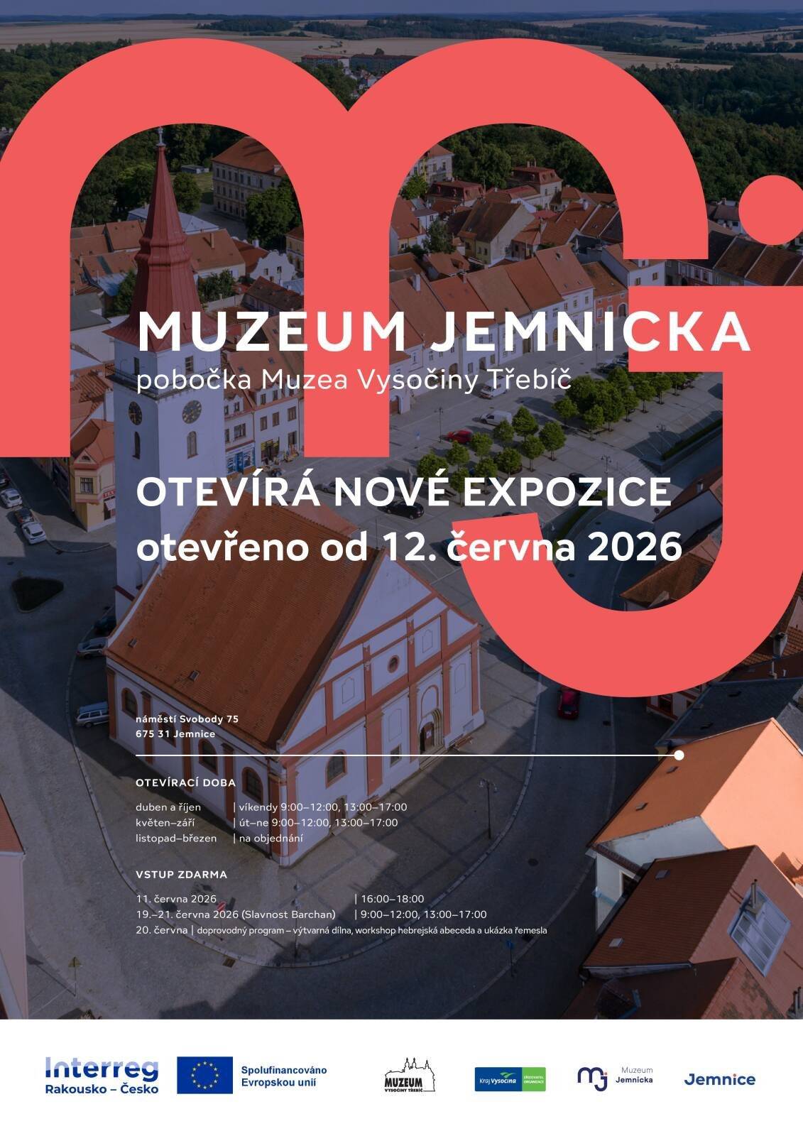 Muzeum Jemnicka, pobočka Muzea Vysočiny Třebíč, otevírá od 12. června představí zajímavou historii nejjižnějšího výběžku Vysočiny, místa, kde se po staletí prolínala česká, německá i židovská kultura. Expozice nabídne pohled do minulosti Jemnicka a přiblíží příběhy lidí, kteří zde žili. Jedním z unikátních exponátů je kamenná panna, tichý svědek doby, kdy byla Jemnice královským městem. Samostatná část výstavy se věnuje také jedinečné slavnosti Barchan, včetně krátkého filmu z roku 1928. Na své si přijdou i děti a zvídaví návštěvníci. Celou expozicí je provede hravá cesta plná objevování. Muzeum najdete na  náměstí Svobody 75 v Jemnici. Vstup zdarma bude možné využít 19.–21. června 2026 během Slavnosti Barchan. V sobotu 20. června bude připraven také doprovodný program – výtvarná dílna, workshop hebrejské abecedy a ukázka řemesla.