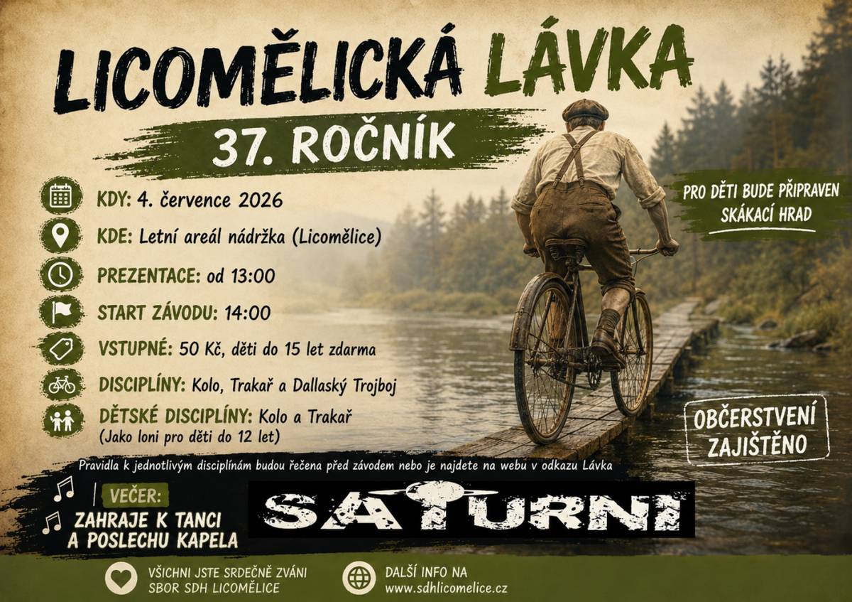 Dne 4. července 2026 se v letním areálu Nádržky Licomělice uskuteční 37 ročník Licomělické lávky.