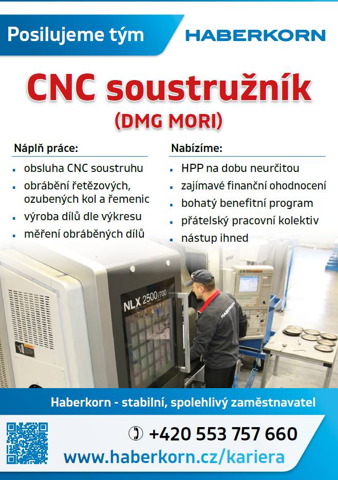 hledá pro své pracoviště v Mokrých Lazcích vhodného kandidáta/kandidátku na pozici: CNC soustružník.