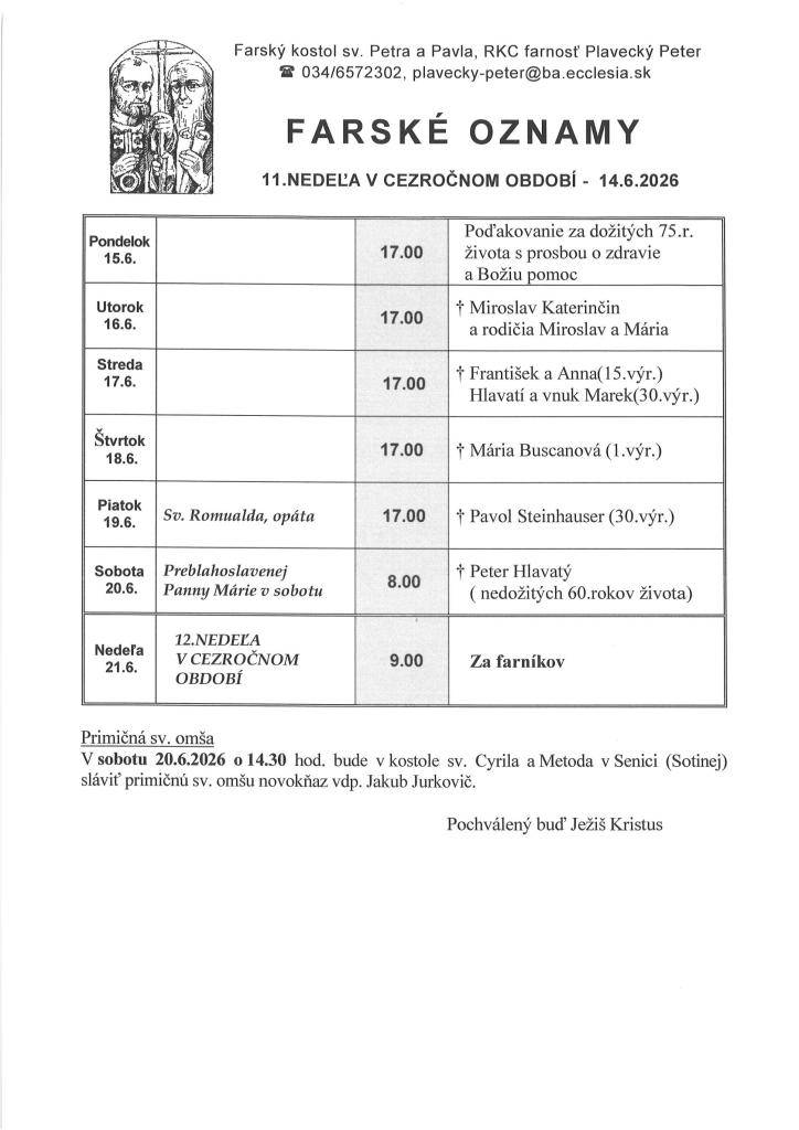 od 15.6. do 21.6.2026