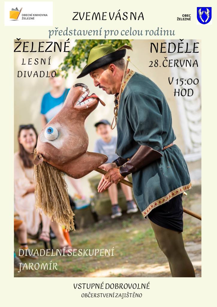 V neděli 28. června v 15 hod. se v lesním divadle v Železném uskuteční představení pro celou rodinu. Divadelní seskupení Jaromír uvede hru Robin Hood.