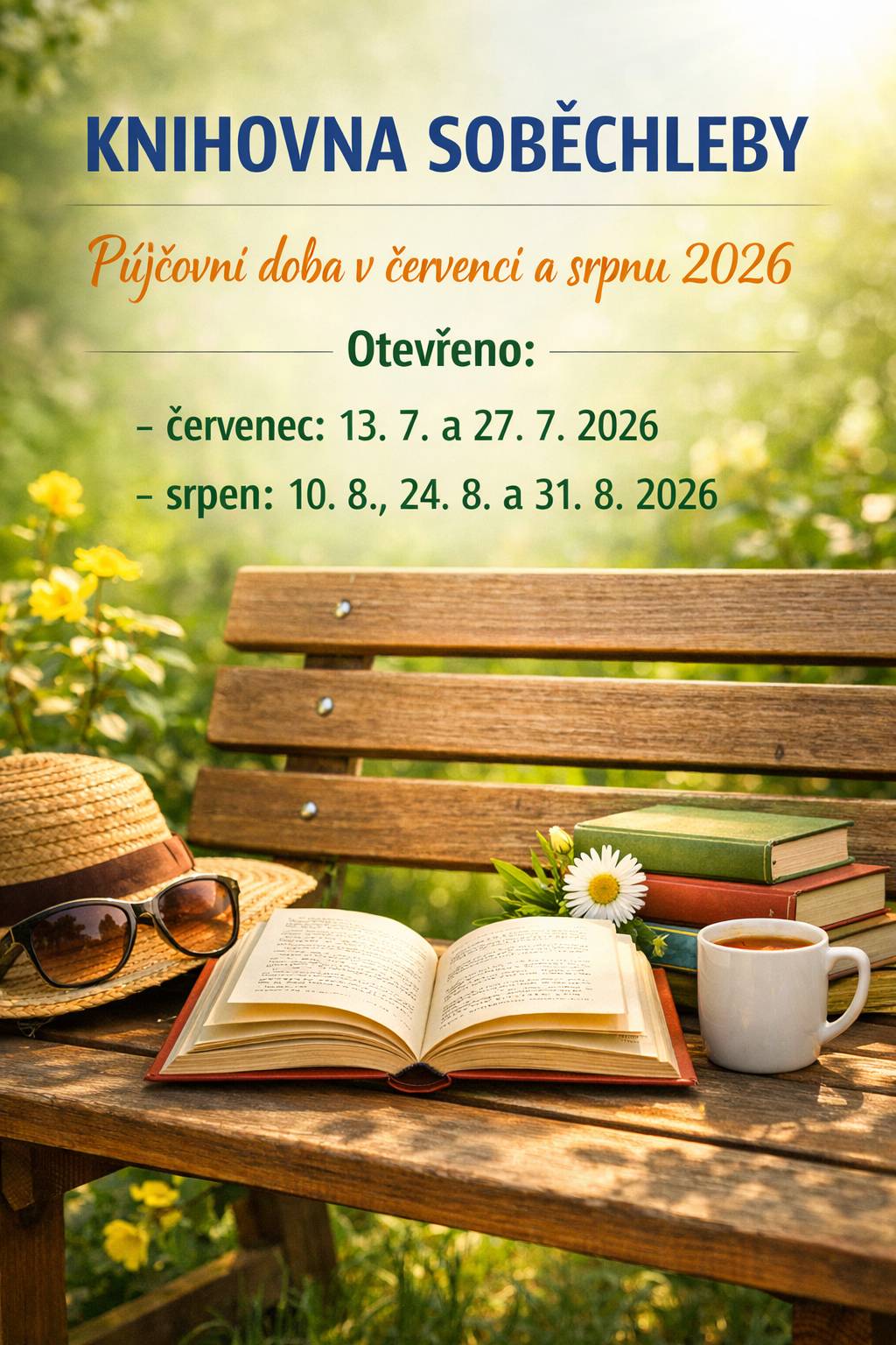 Půjčovní doba v červenci a srpnu 2026