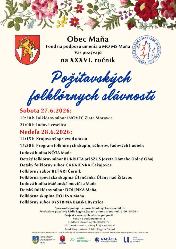 Požitavské folklórne slávnosti v obci Maňa
